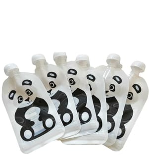 Gourdes avec ouverture inférieure panda 6 pcs.