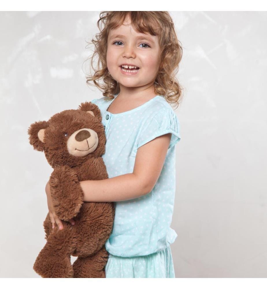 Peluche chauffante ours, père assis