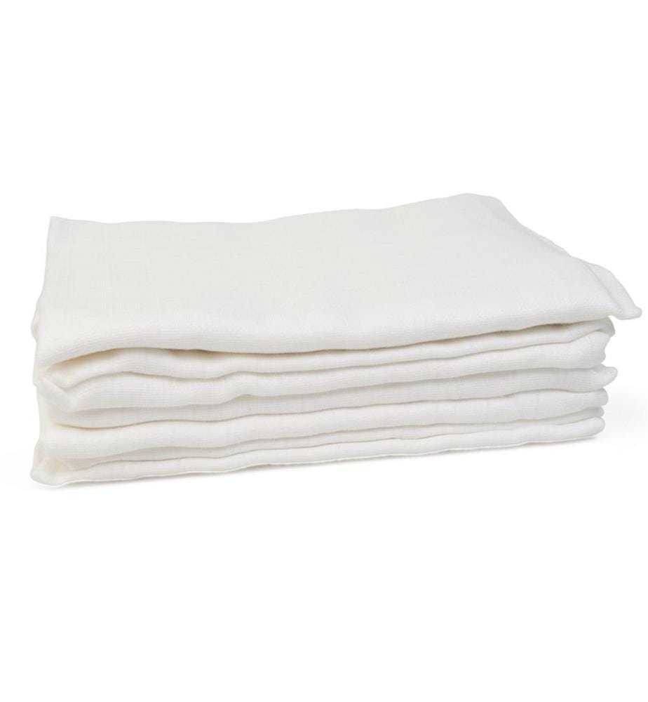 Langes en mousseline Bio 5 pcs. blanc