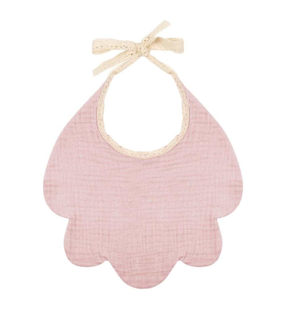 Bavoir pour bébé en mousseline rose