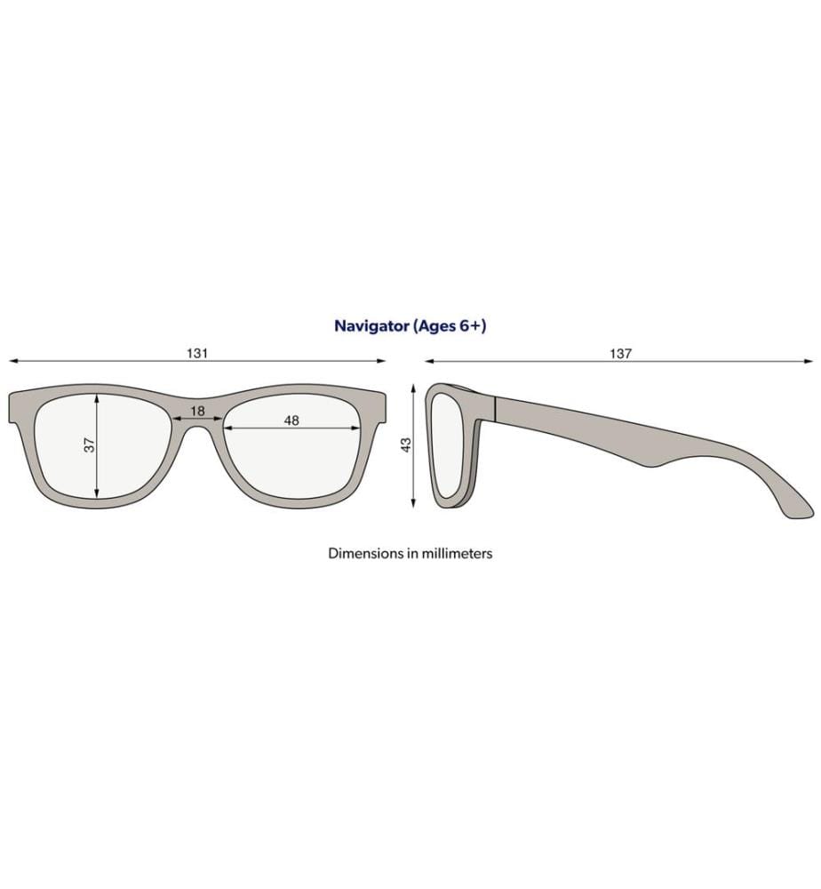 Lunettes de soleil aux verres polarisés Navigator Jet Black 6-10 ans