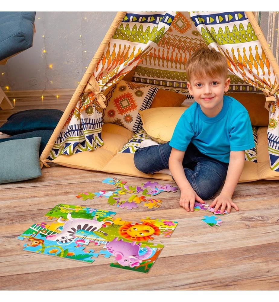 Maxi puzzles dans une boîte 2en1 Zoo