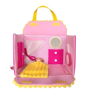 Maison de poupée en tissu jaune