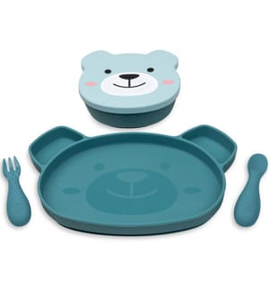 Set de vaisselle bébé pétrole