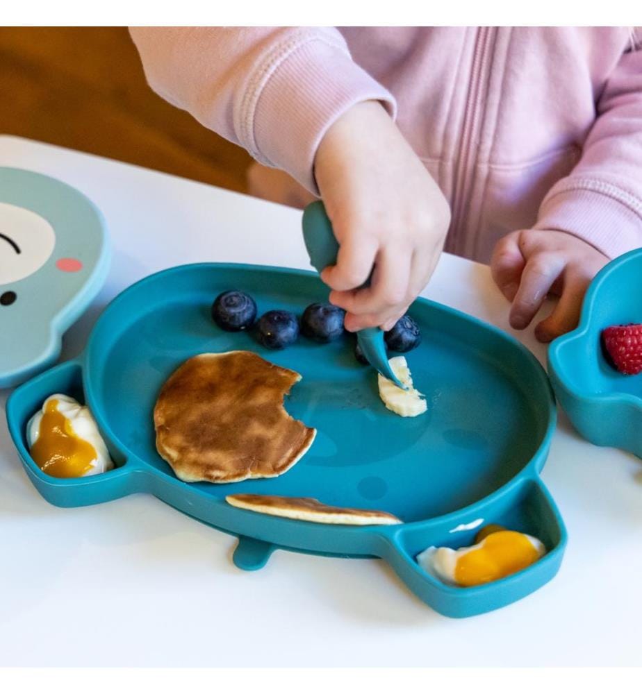 Set de vaisselle bébé pétrole