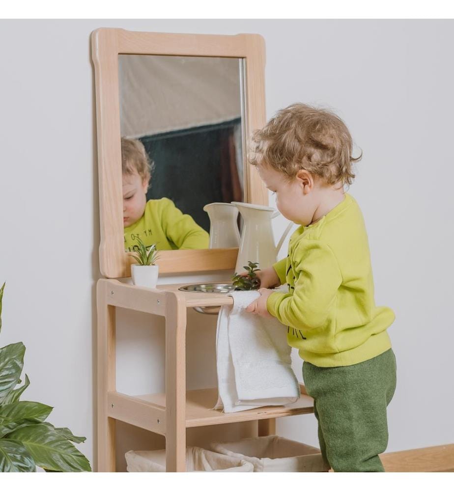 Lavabo avec miroir nature