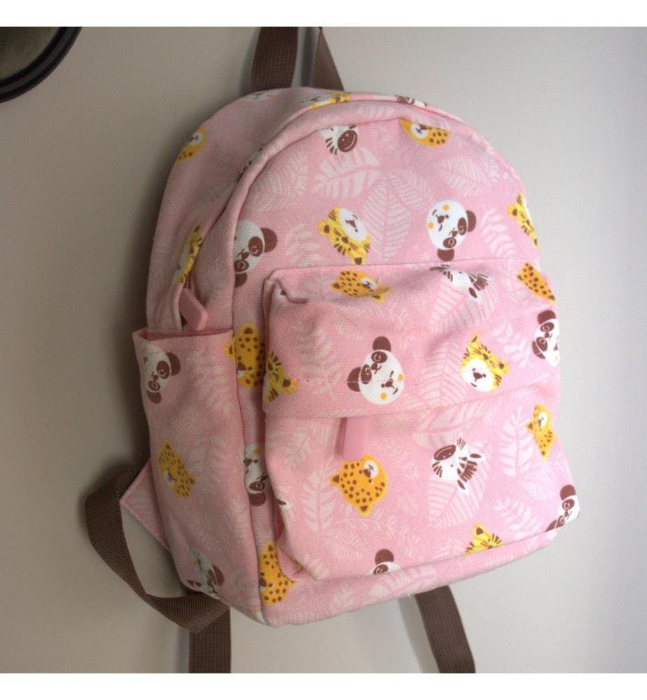 Sac à dos et trousse Jungle Carnival rose