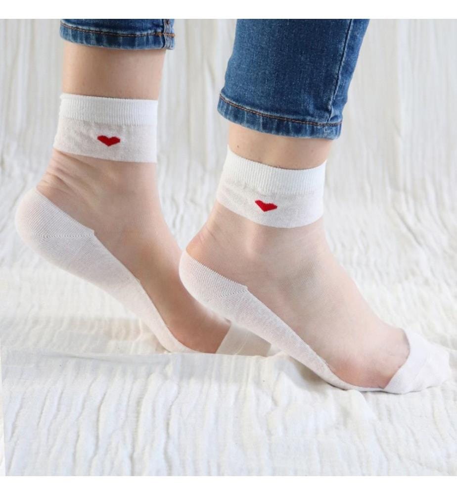Chaussettes BE MY VALENTINE blanc