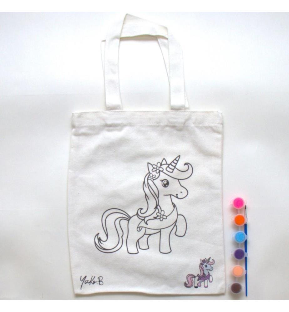 Totebag à peindre Licorne