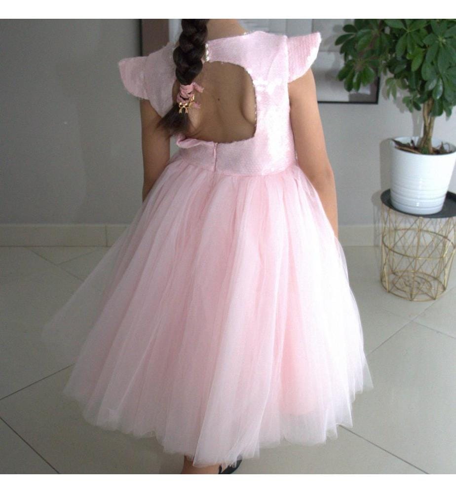 Robe de cérémonie Fiona rose 130 cm