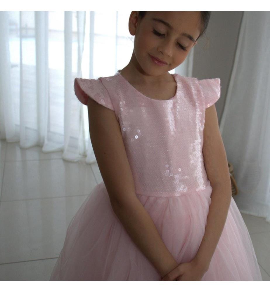 Robe de cérémonie Fiona rose 150 cm