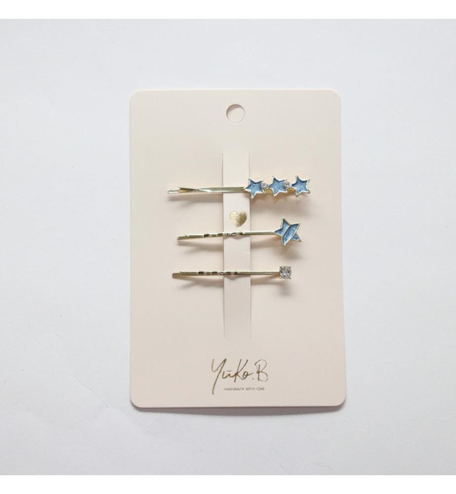 Bobby Pins 3er Pack Sterne blau