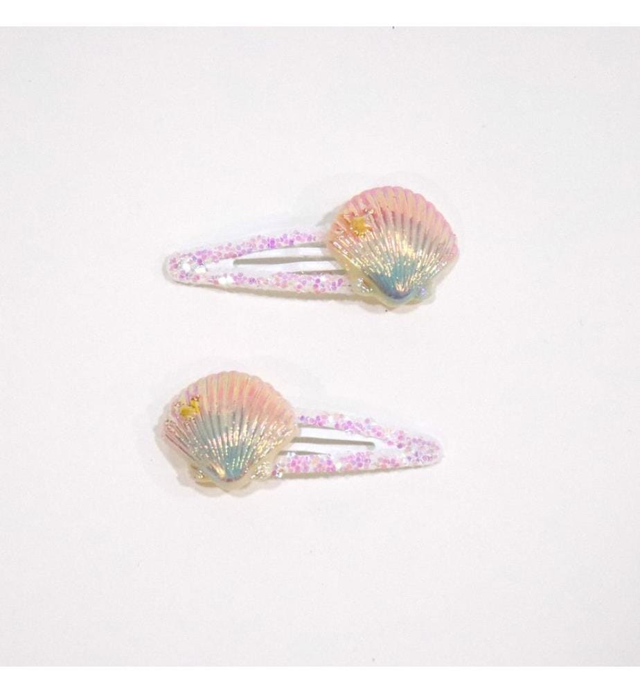 Barrettes cheveux 2 pcs. Coquillages