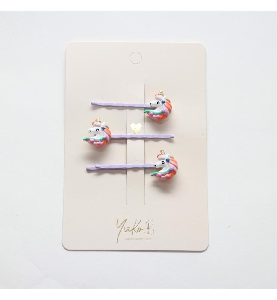 Bobby Pins 3er Pack Einhorn lila