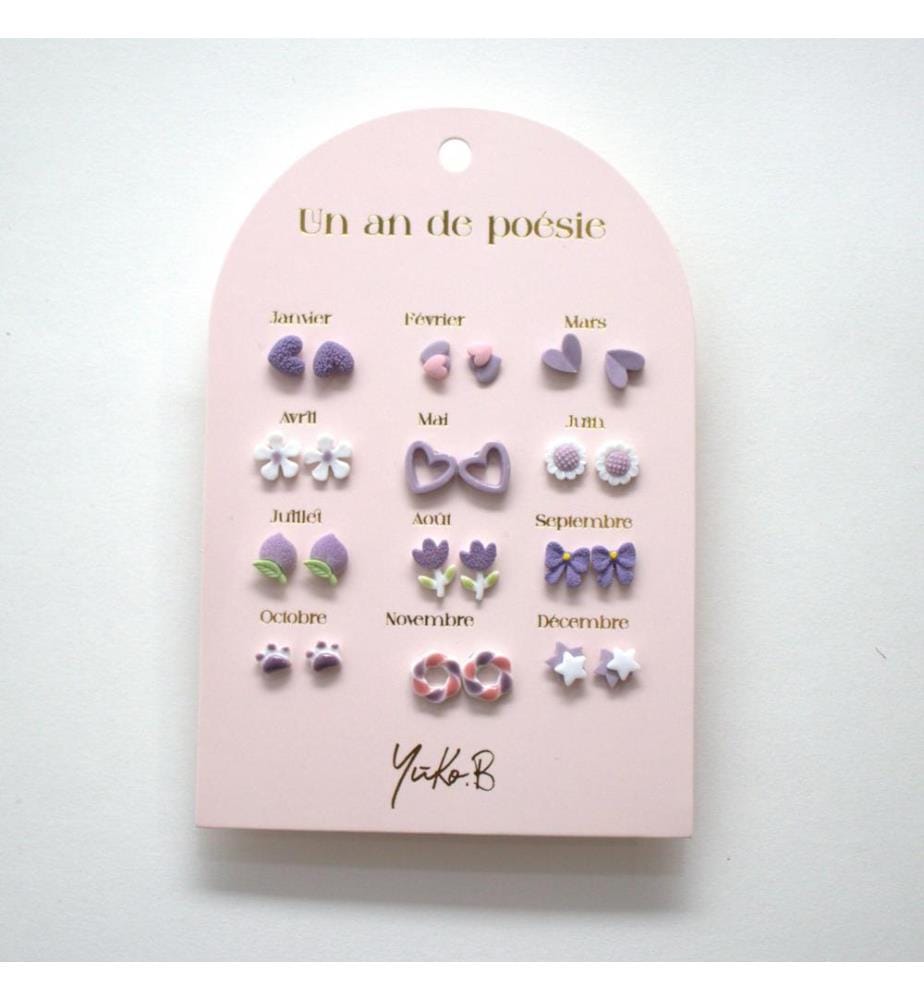 Boucles d'oreilles Un an de Poésie parme