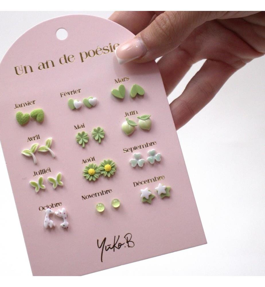 Boucles d'oreilles Un an de Poésie verte
