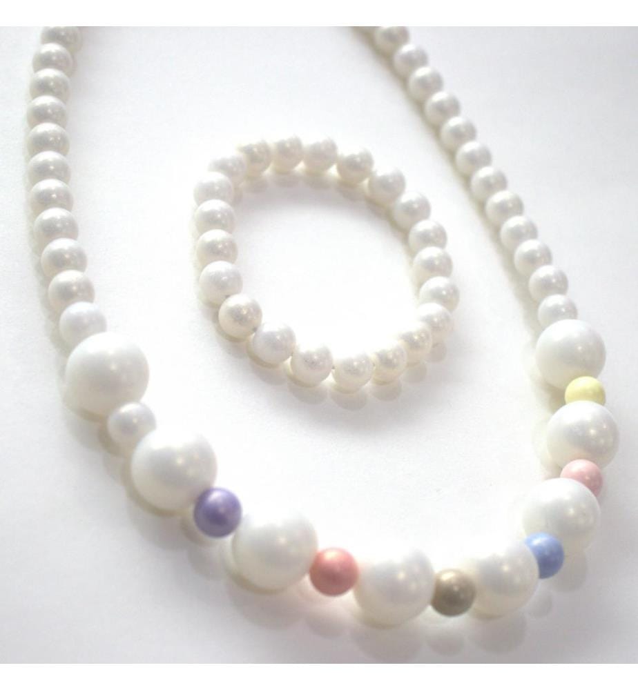 Collier et bracelet Tara blanc