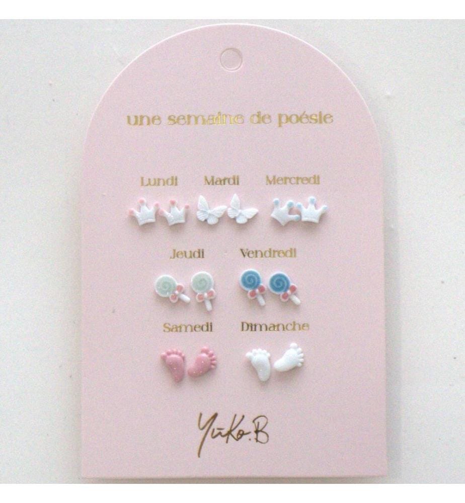 Boucles d'oreilles Une semaine de Poésie Baby Shower