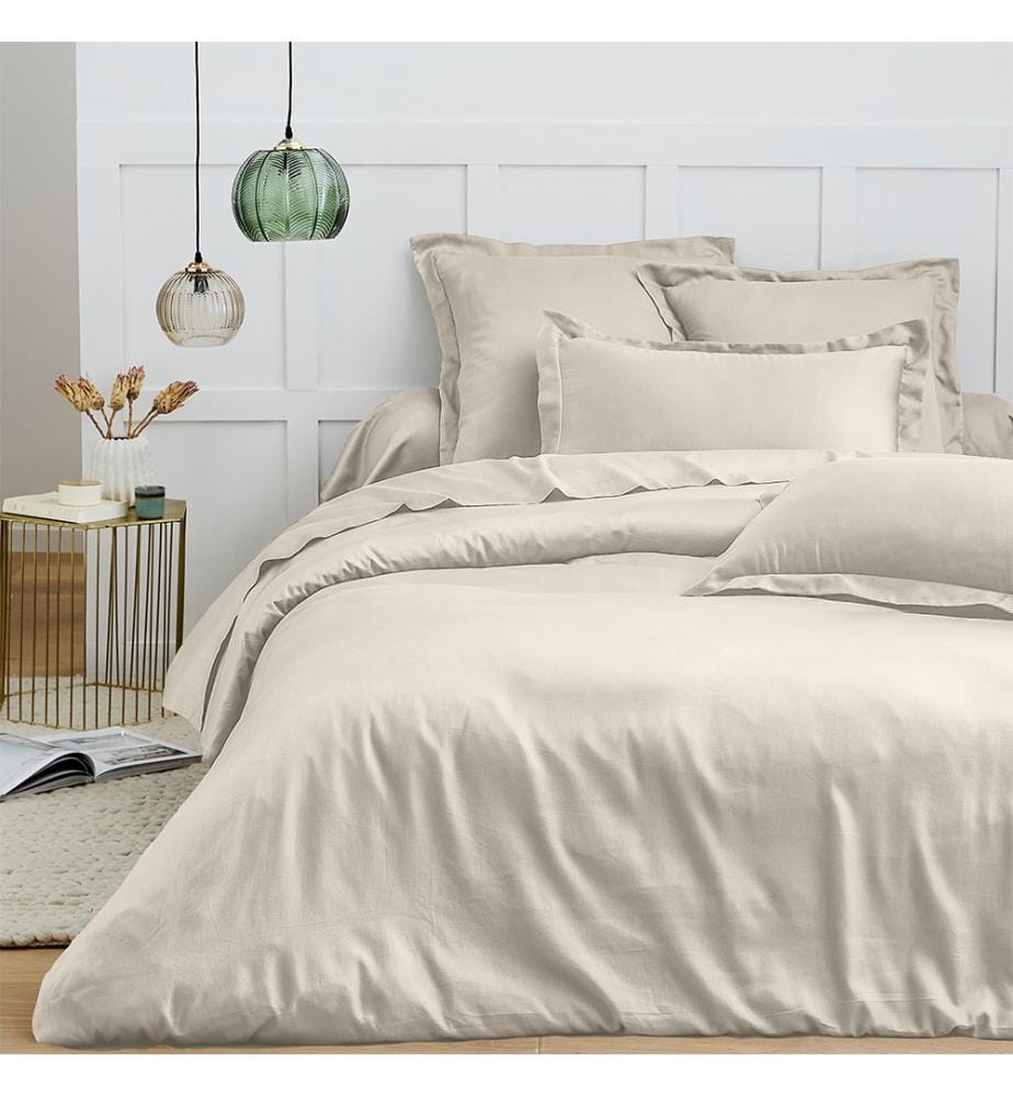 Housse de couette 100% Coton 240 x 220 cm Sable