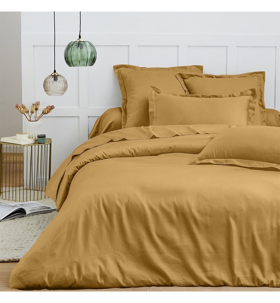 Housse de couette 100% Coton 240 x 220 cm Miel