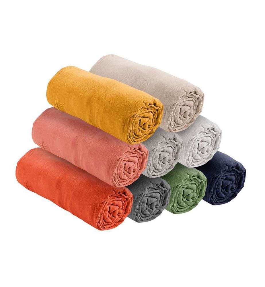 Fitted sheet 90 x 190 cm - Terracotta