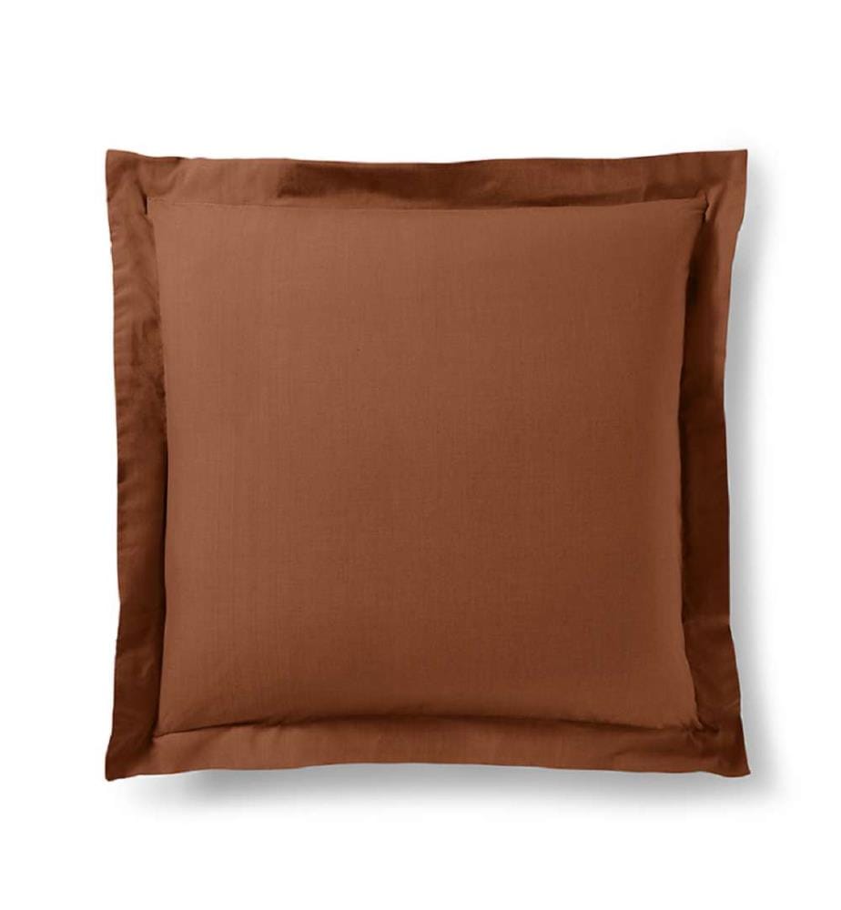 Kopfkissenbezug 100% Baumwolle Volant flach gesteppt 63 x 63 cm Paprika