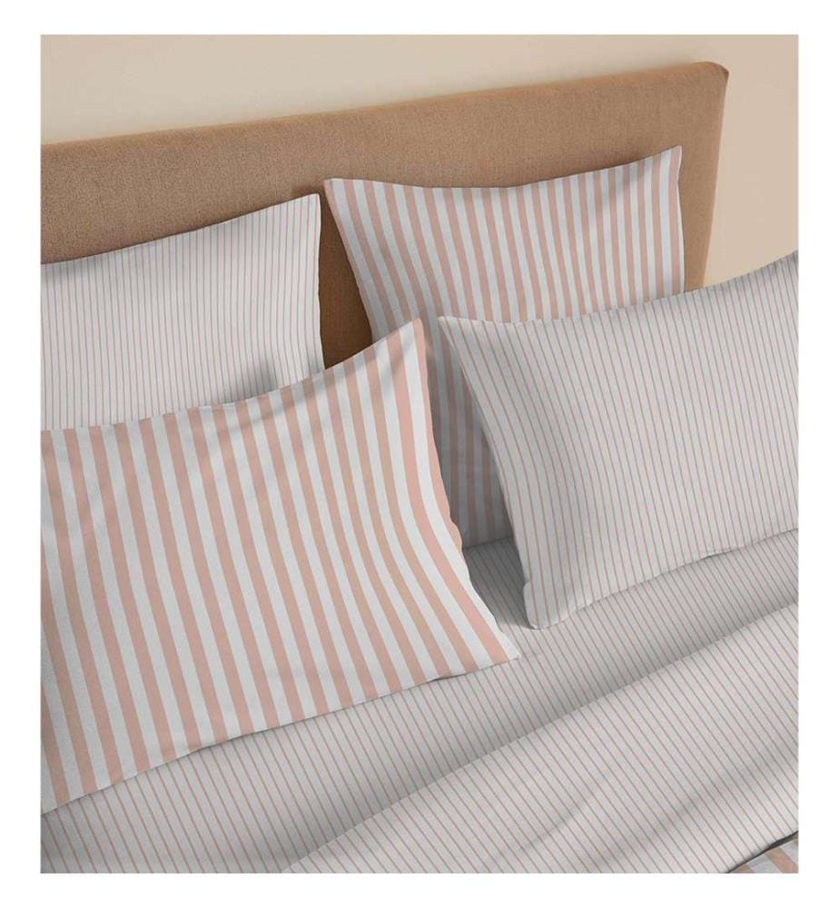 Comforter Cover 240 x 260 cm and Fitted Sheet 180 x 200 cm - Palerme Blush