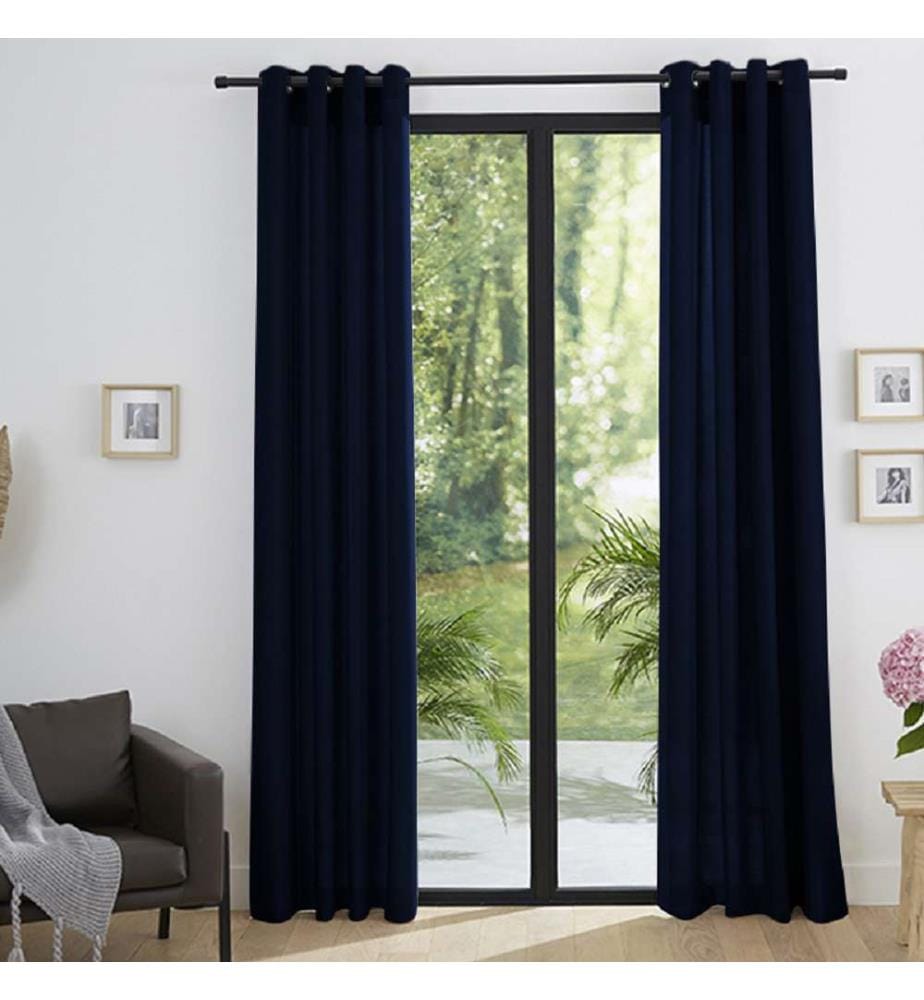 Coppia di tende a occhiello 140 x 260 cm - Blu notte
