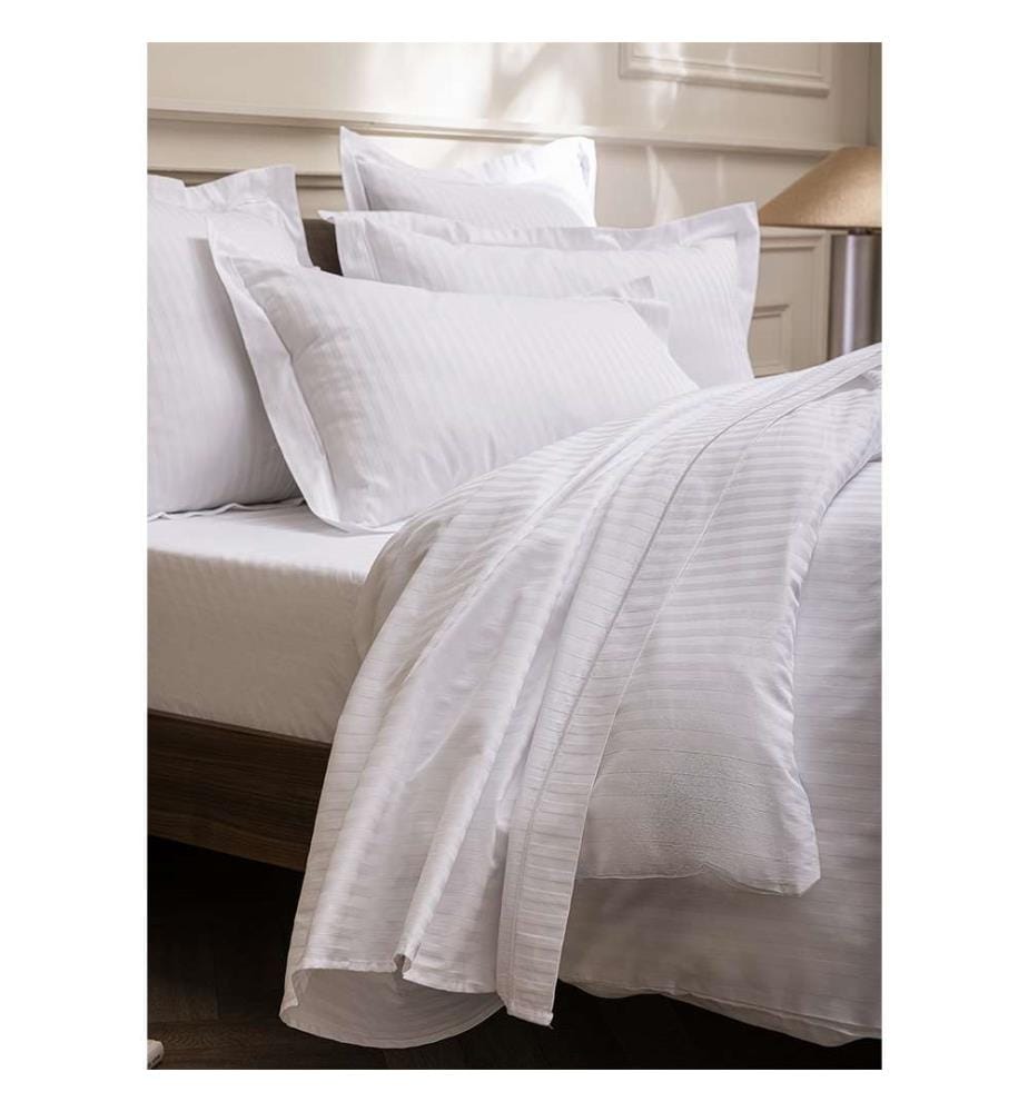 Sheet "Prestige" 270x300cm - 100% Combed Satin Cotton with fine stripes / 120 threads /cm², Pure Cotton