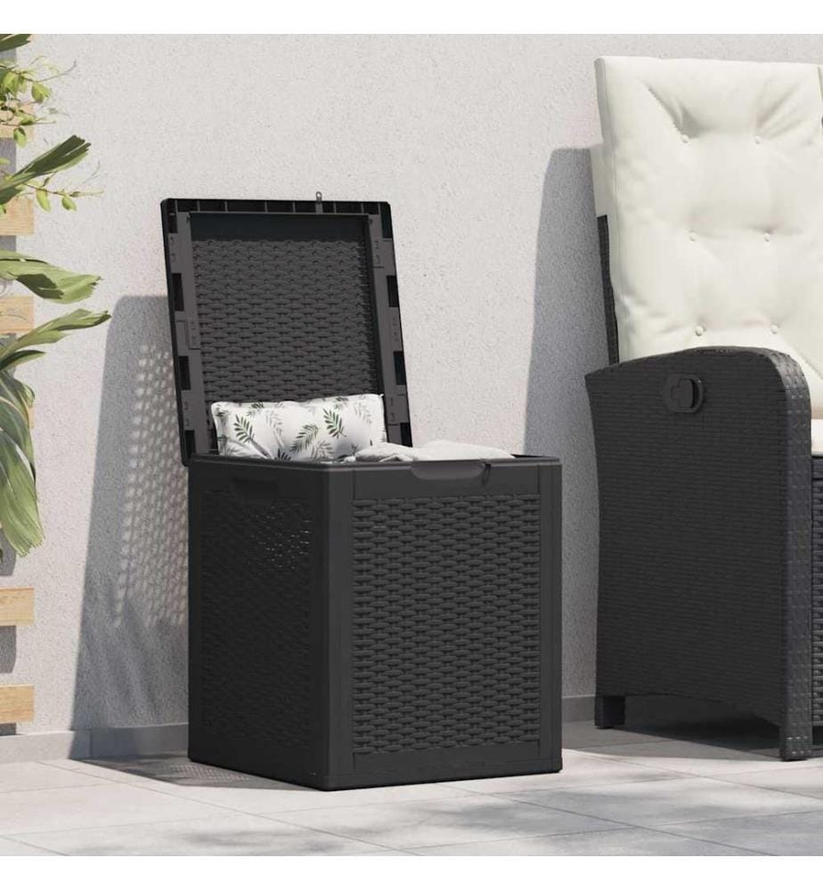 Garten-Aufbewahrungsbox 90 L Schwarz PP Rattan