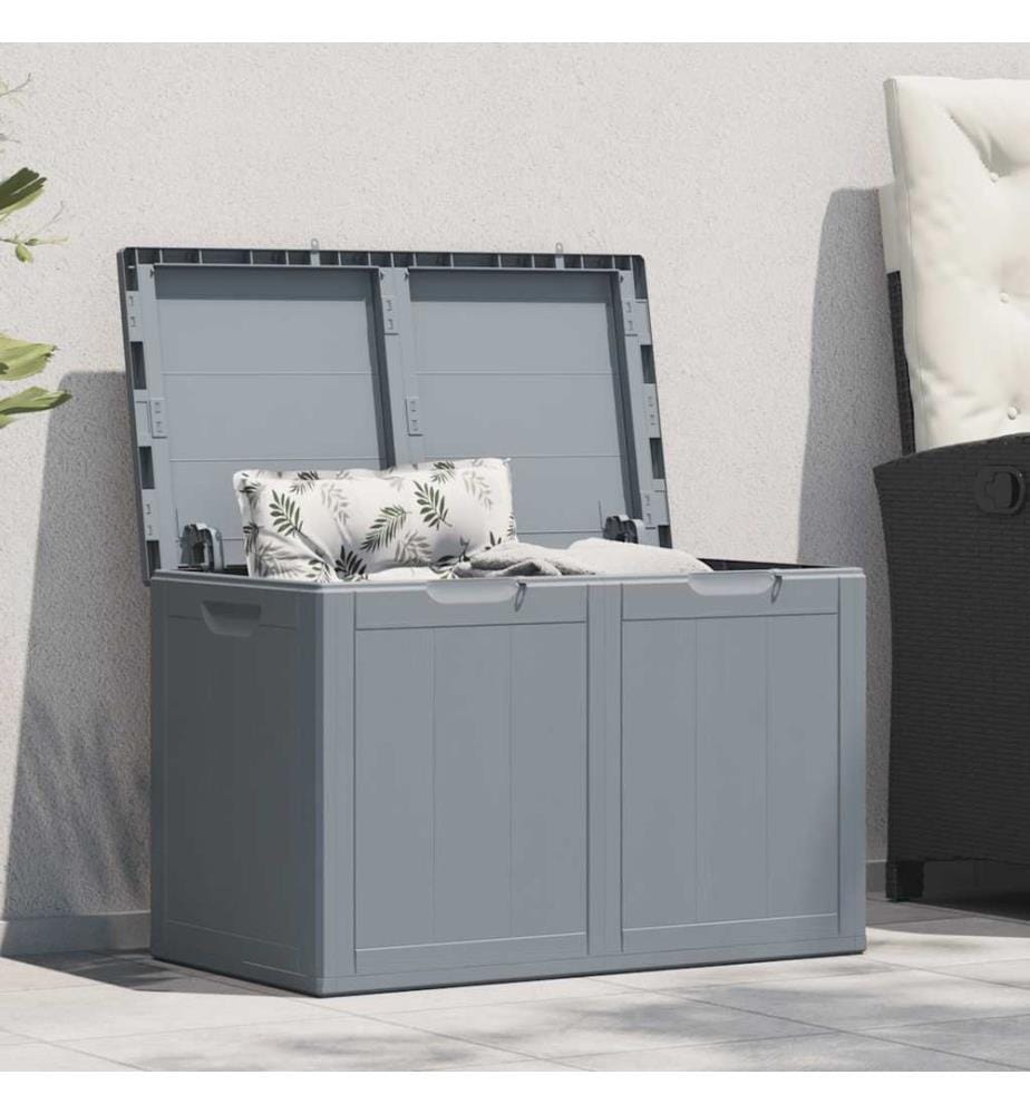Garten-Aufbewahrungsbox 180 L Grau PP-Holzoptik
