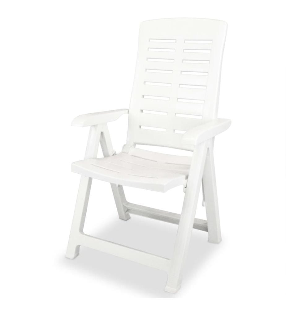 Chaises inclinables de jardin lot de 4 Plastique Blanc
