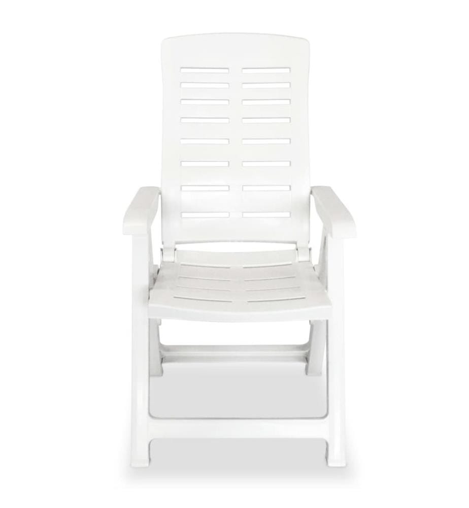 Chaises inclinables de jardin lot de 4 Plastique Blanc