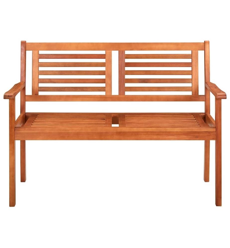 2-Sitzer-Gartenbank mit Auflage 120 cm Massivholz Eukalyptus
