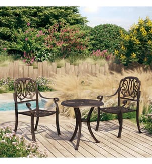 Ensemble de bistro 3 pcs Aluminium coulé Bronze