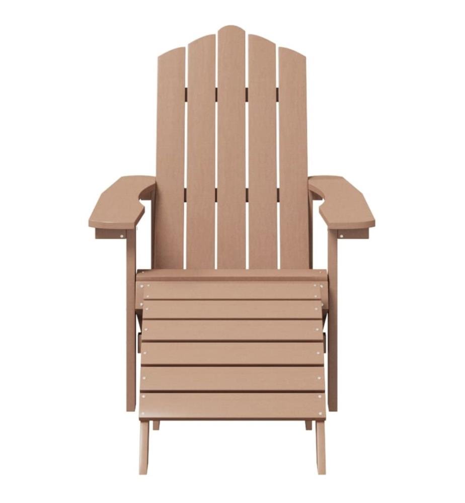 Adirondack-Gartenstühle 2 Stk. mit Hockern HDPE Braun