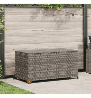 Garten-Auflagenbox Hellgrau 120x65x61 cm Poly Rattan
