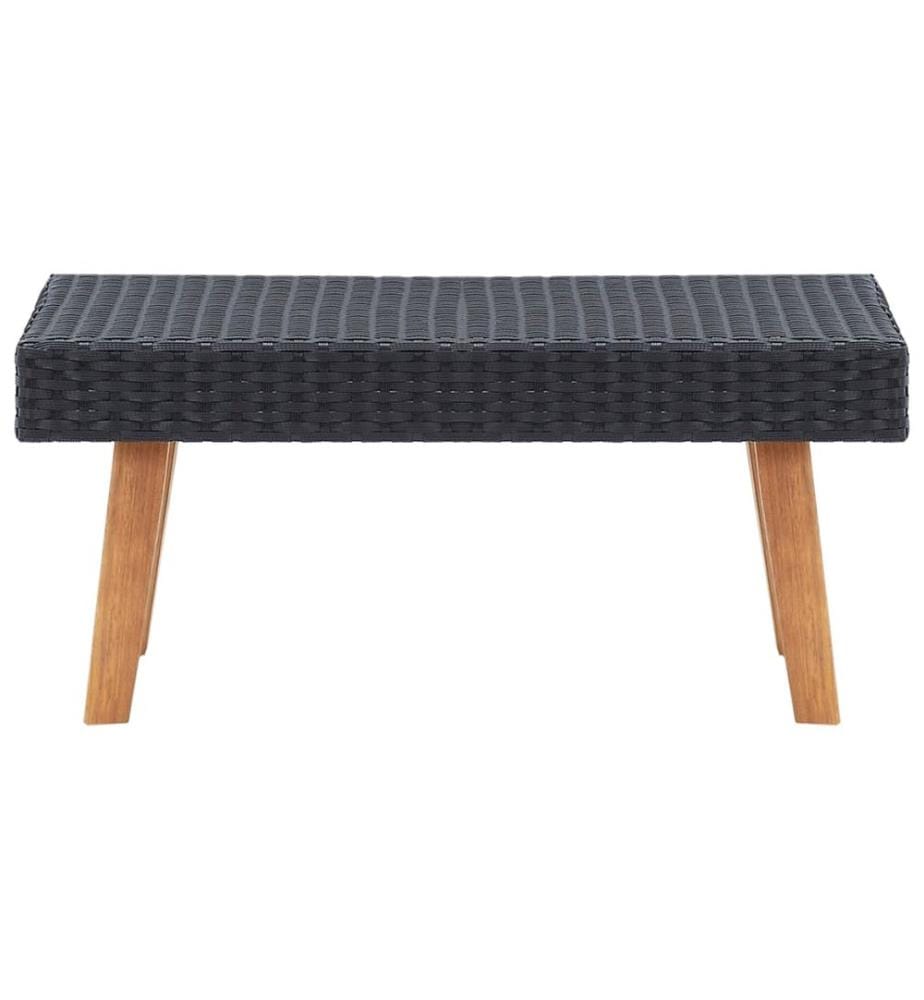 Garten-Couchtisch Poly Rattan Schwarz