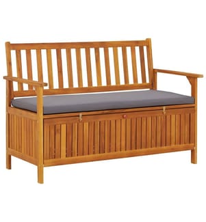 Gartenbank mit Stauraum 120 cm Massivholz Akazie