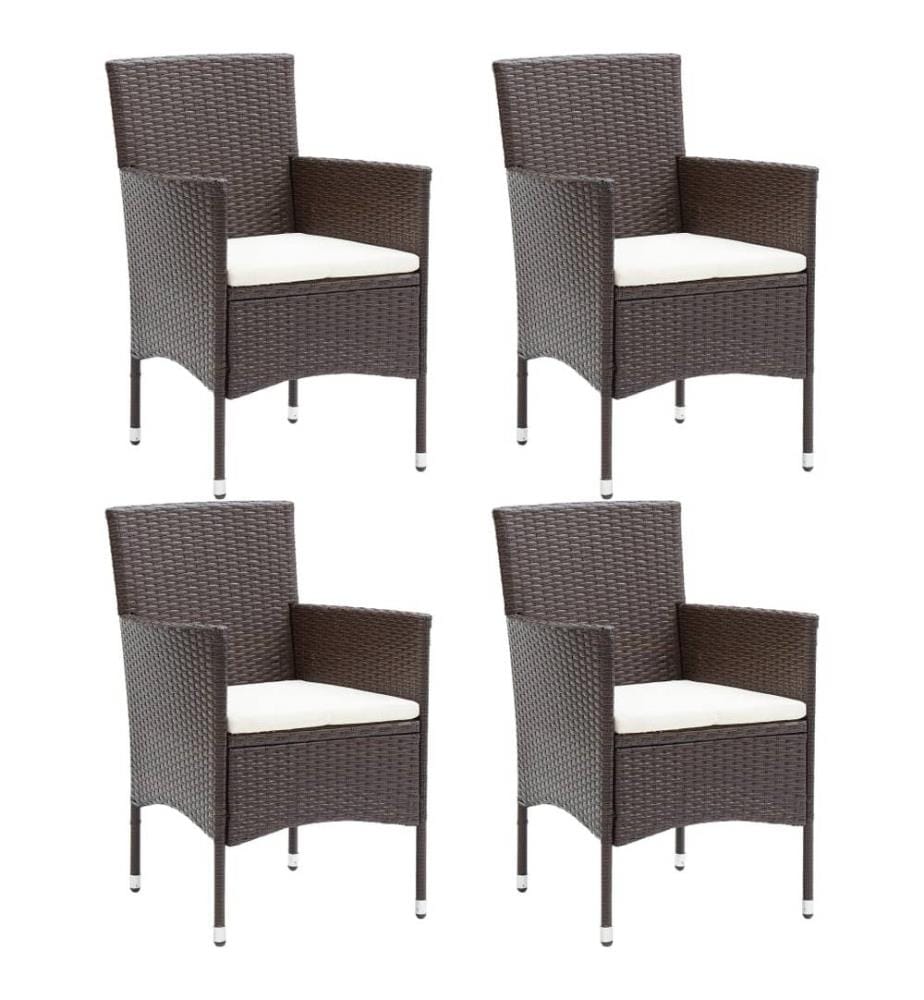 Garten-Essstühle 4 Stk. Poly Rattan Braun