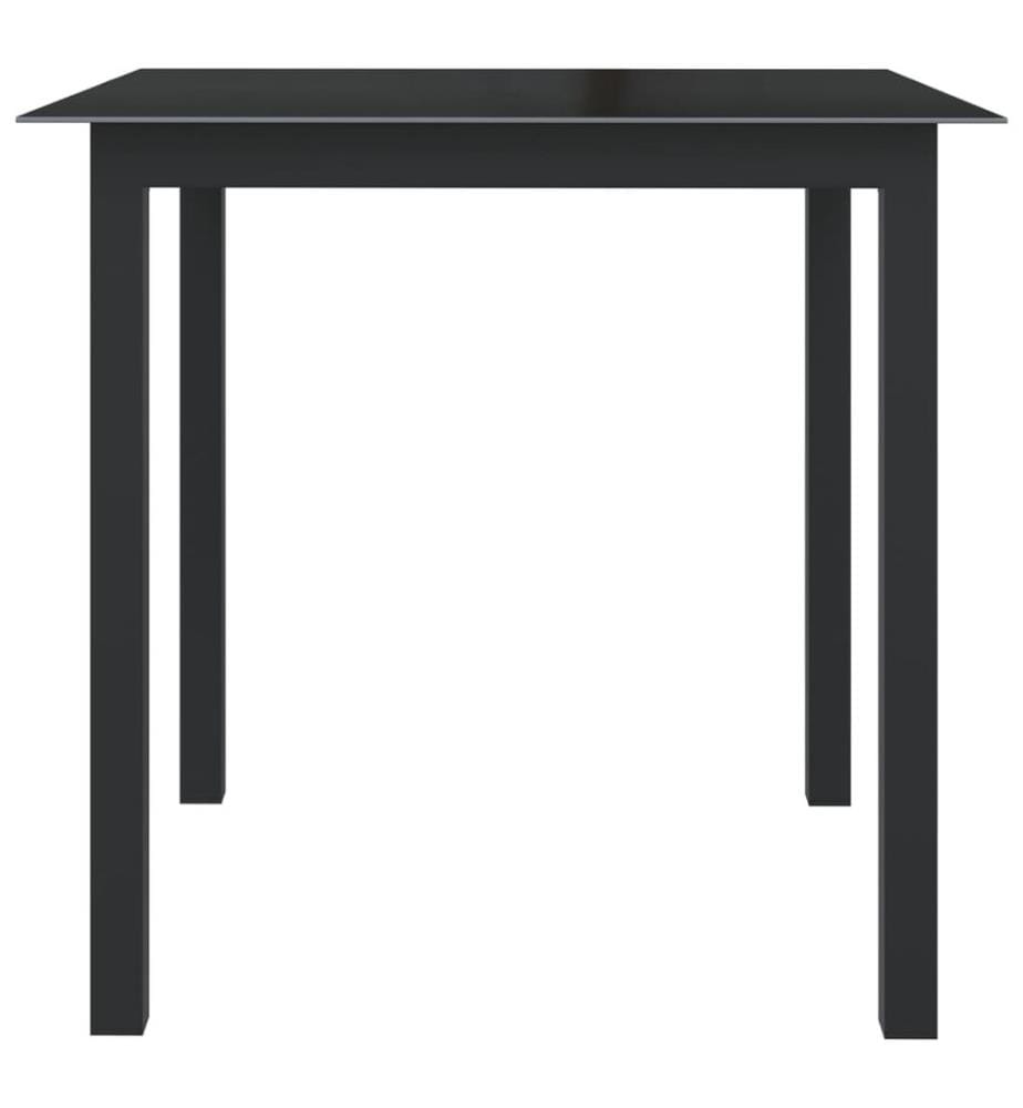 Gartentisch Schwarz 80x80x74 cm Aluminium und Glas
