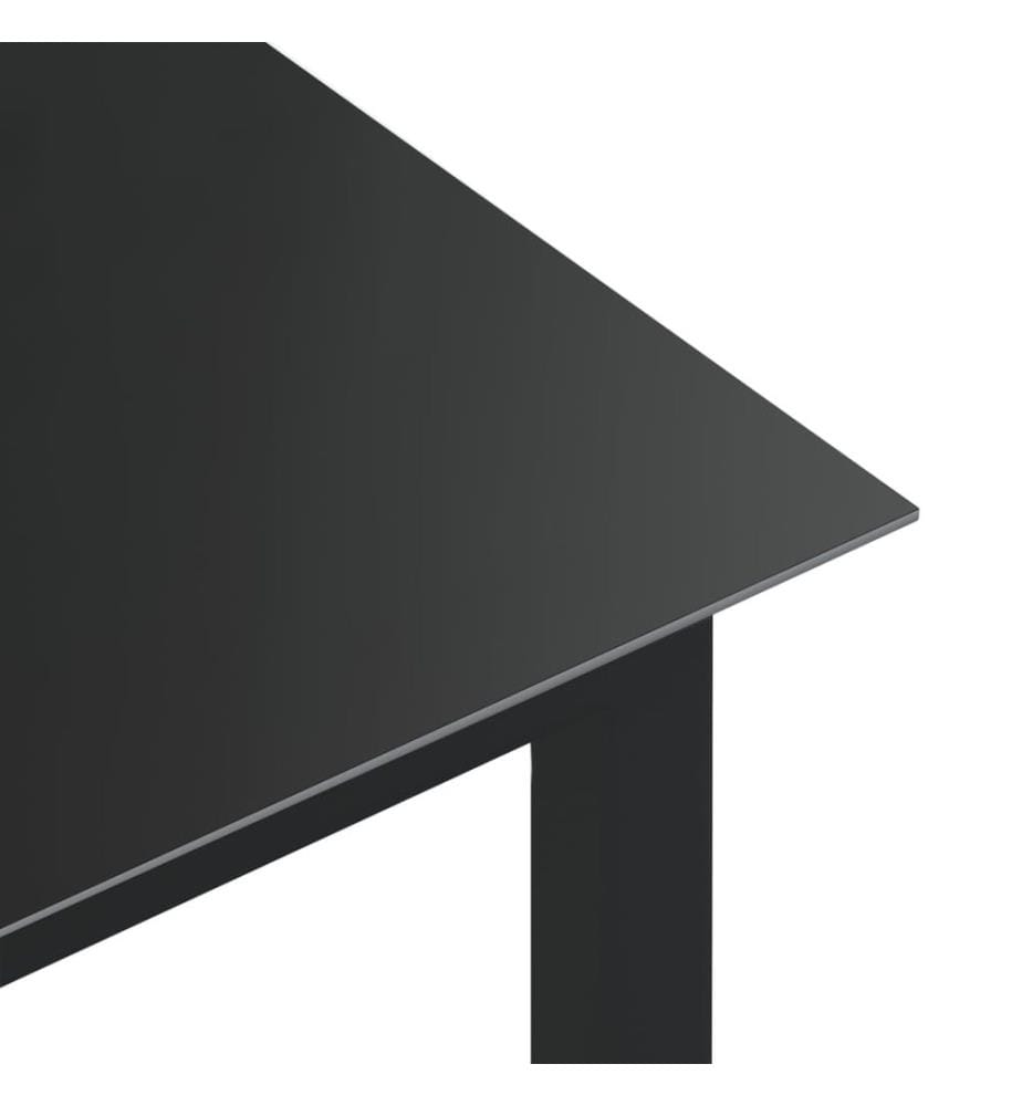 Gartentisch Schwarz 80x80x74 cm Aluminium und Glas