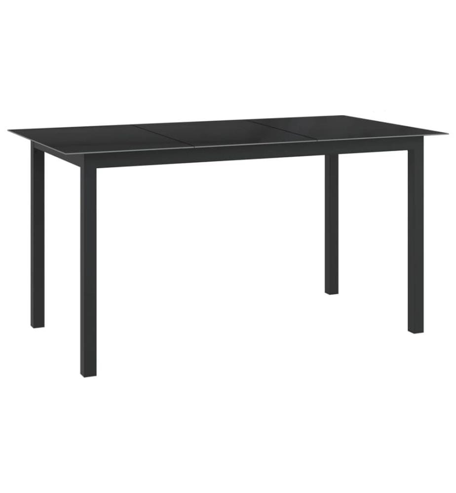Gartentisch Schwarz 150x90x74 cm Aluminium und Glas