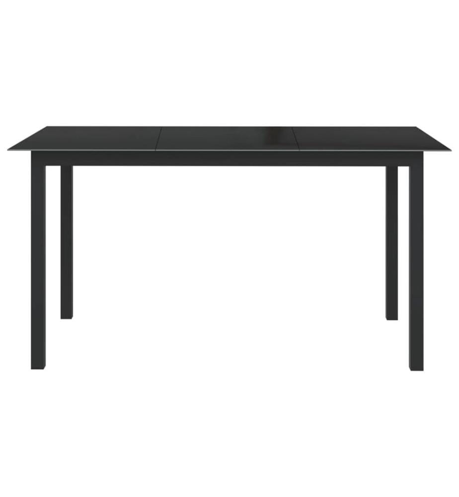 Gartentisch Schwarz 150x90x74 cm Aluminium und Glas