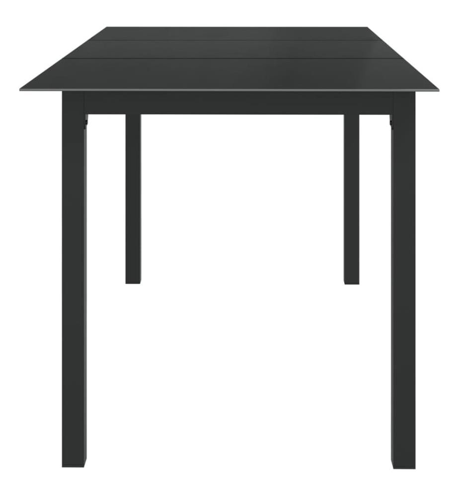 Gartentisch Schwarz 150x90x74 cm Aluminium und Glas