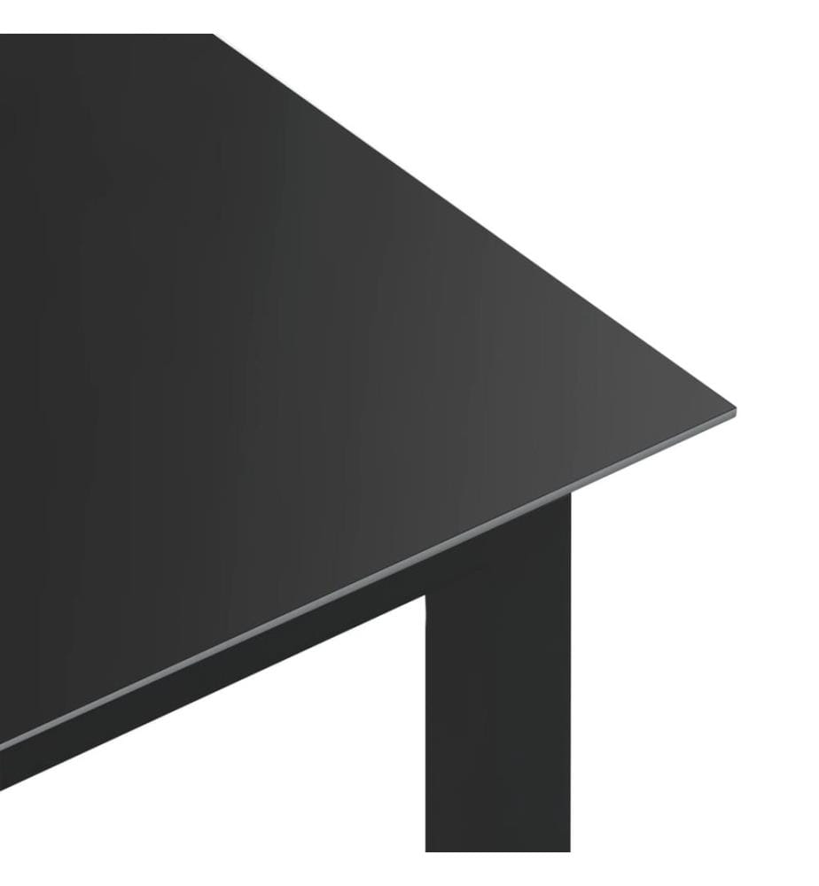 Gartentisch Schwarz 150x90x74 cm Aluminium und Glas