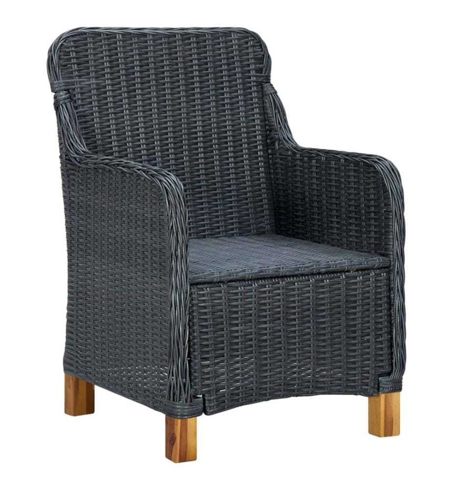Chaises de jardin avec coussins lot de 2 Résine tressée