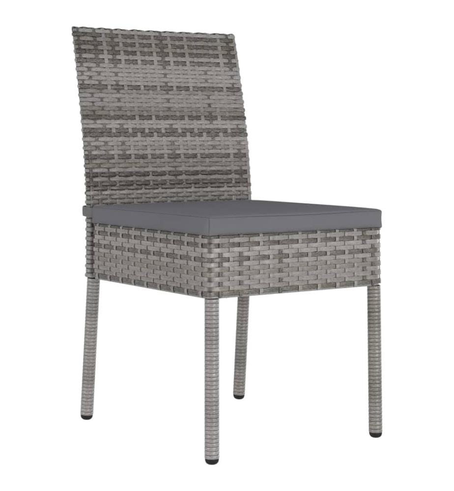 Garten-Essstühle 4 Stk. Poly Rattan Grau