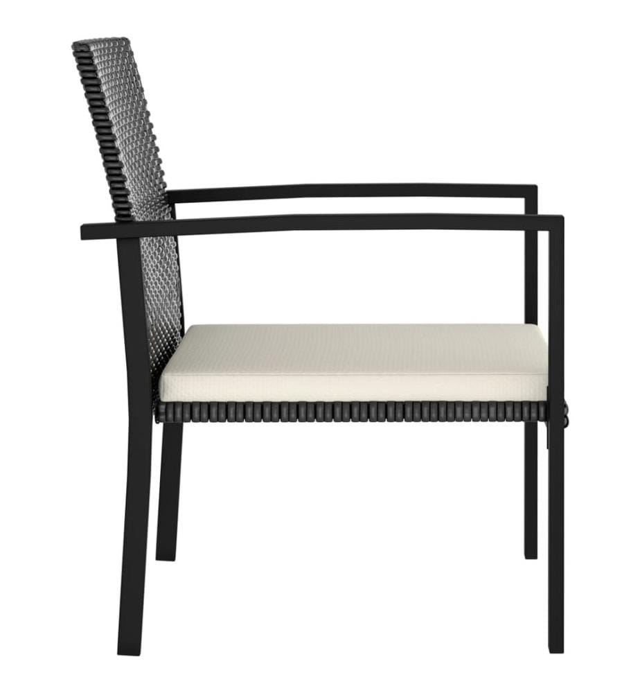Chaises à manger de jardin lot de 4 Résine tressée Noir