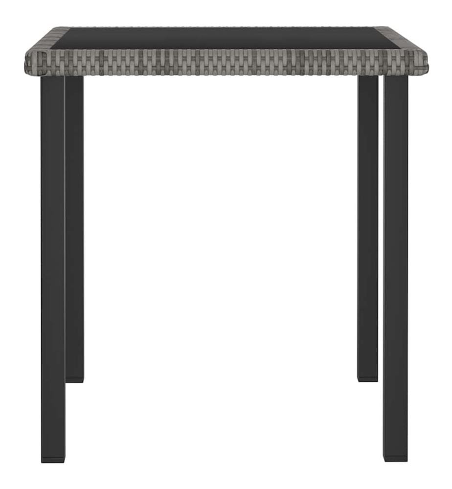 Garten-Esstisch Grau 70x70x73 cm Poly Rattan